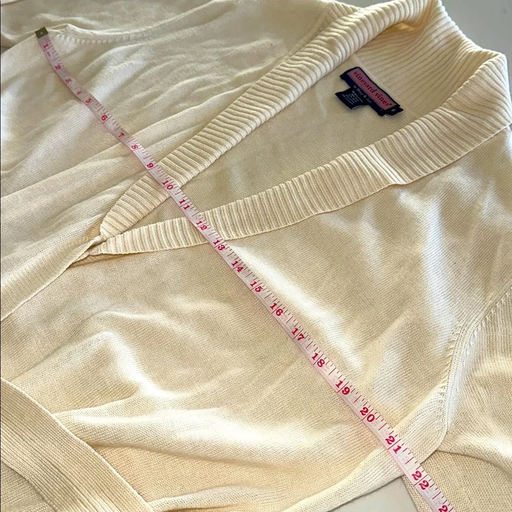 VINEYARD VINES~SIZE XL~SHAWL COLLARED LONG SWEATER WITH BELT~IVORY CHILLY DAY~ - Picture 12 of 16